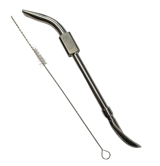 Heavy Stainless Steel Spoon Bombilla 7.5 in (19 cm) with brush