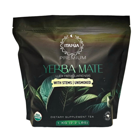 Yerba Mate Orgánica Premium GYM con Tallos 1 kg (2,2 Lbs)