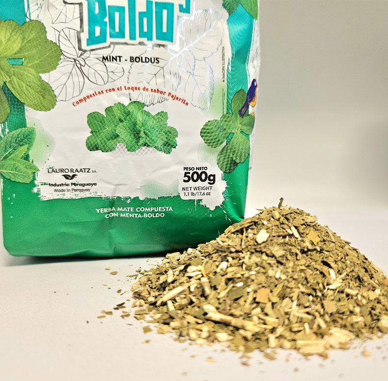 New! Pajarito Yerba Mate Mint Boldo 500 g (1.1 lbs) Soft Pack