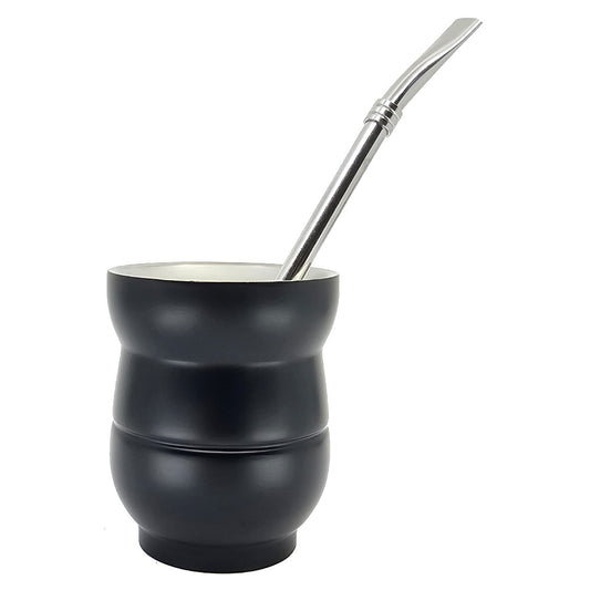 Small Double Walled Stainless Steel Mate Black 4 oz (140 ml)