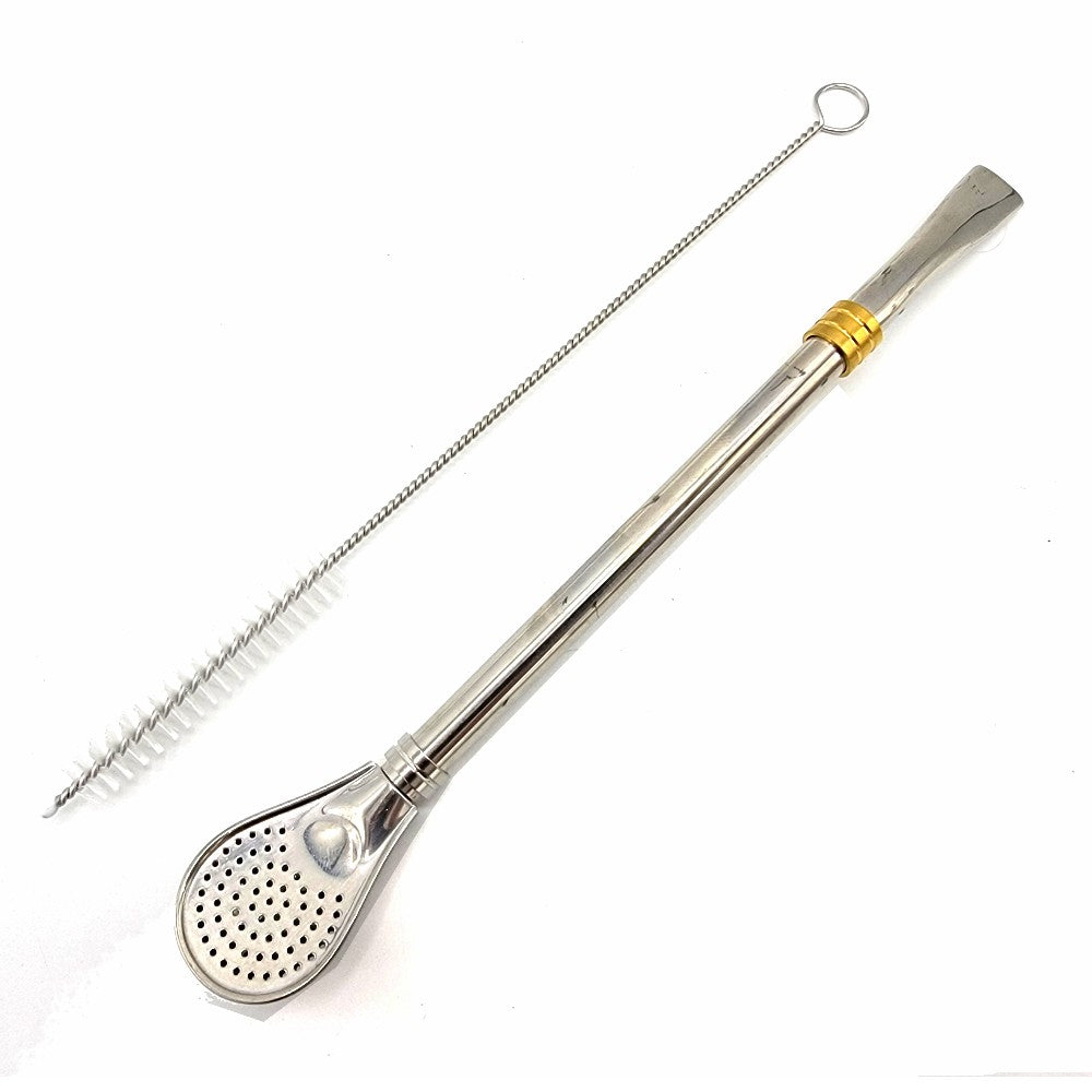 Stainless Steel Bombilla with Removable Filter and Brush 19 cm (7.5 in)