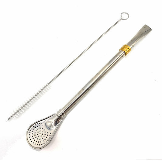 Stainless Steel Bombilla with Removable Filter and Brush 19 cm (7.5 in)