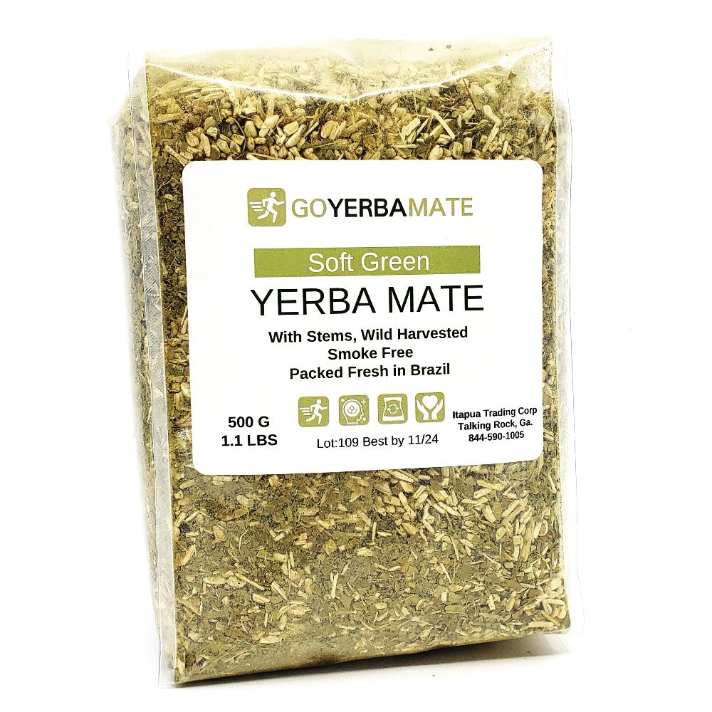 Yerba Mate Verde Suave con Tallos GYM 500 g (1.1 lbs)