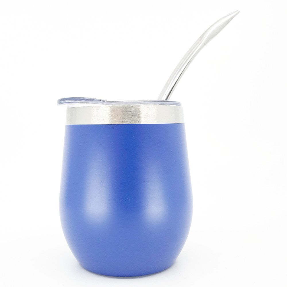 Multi-Mate Cup Blue 8 oz (240 ml) with Bombilla