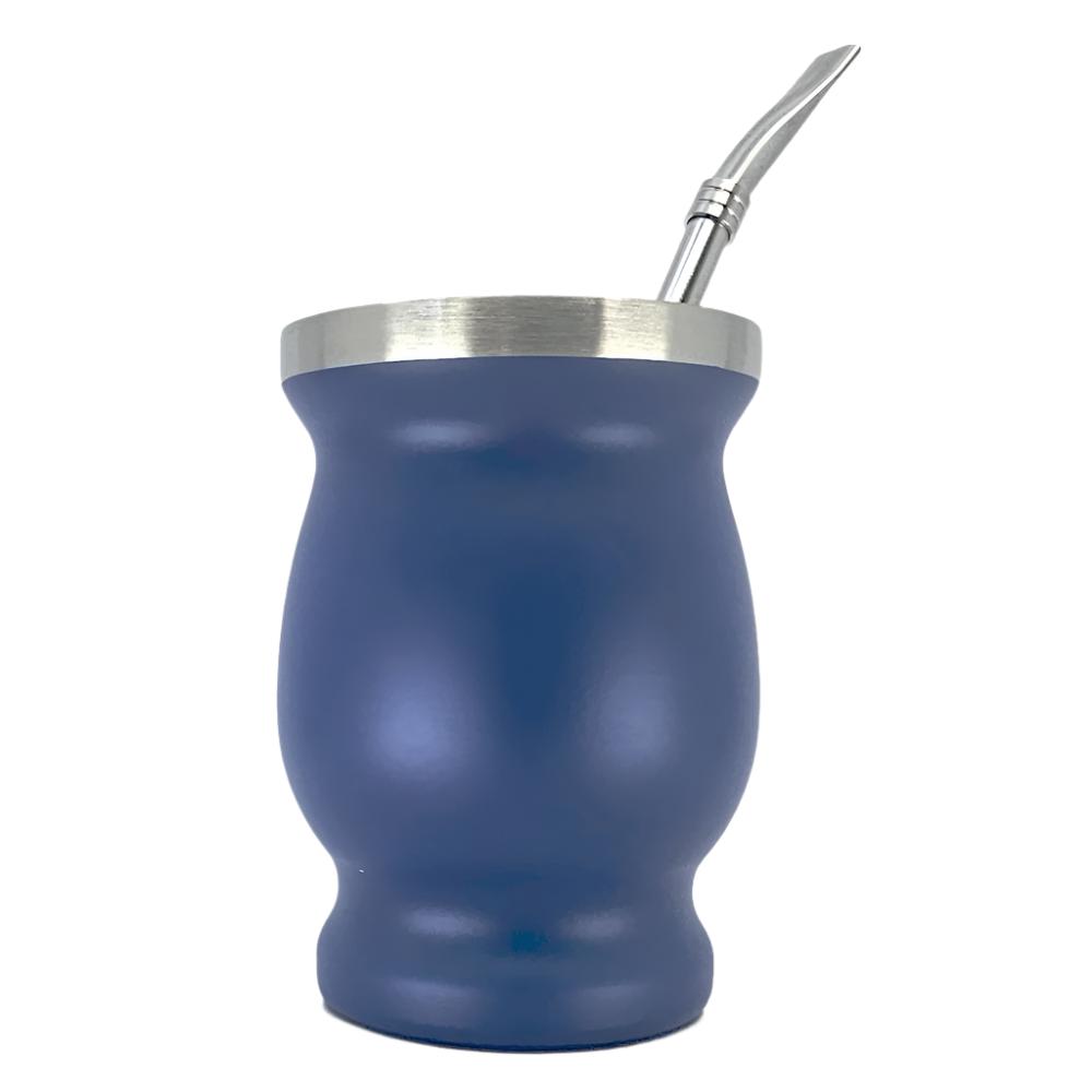 Vaso de acero inoxidable de doble pared azul Mate Blue de 8 oz (220 ml)