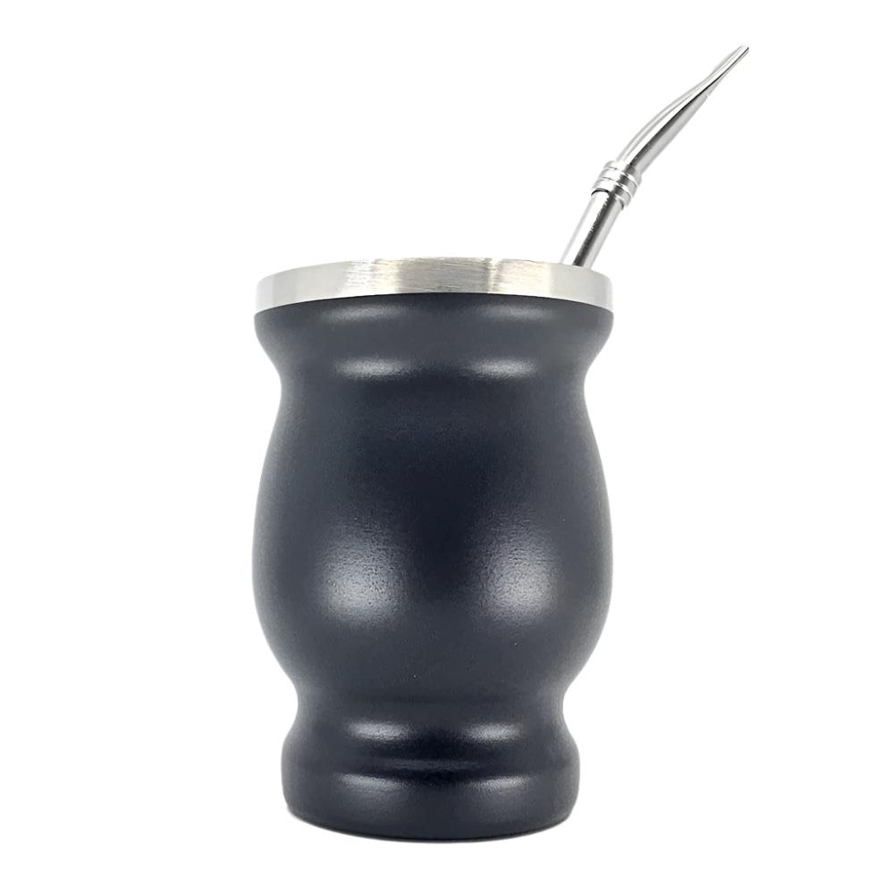 Black Doubled Walled Stainless Steel Mate Black 8 oz (220 ml)