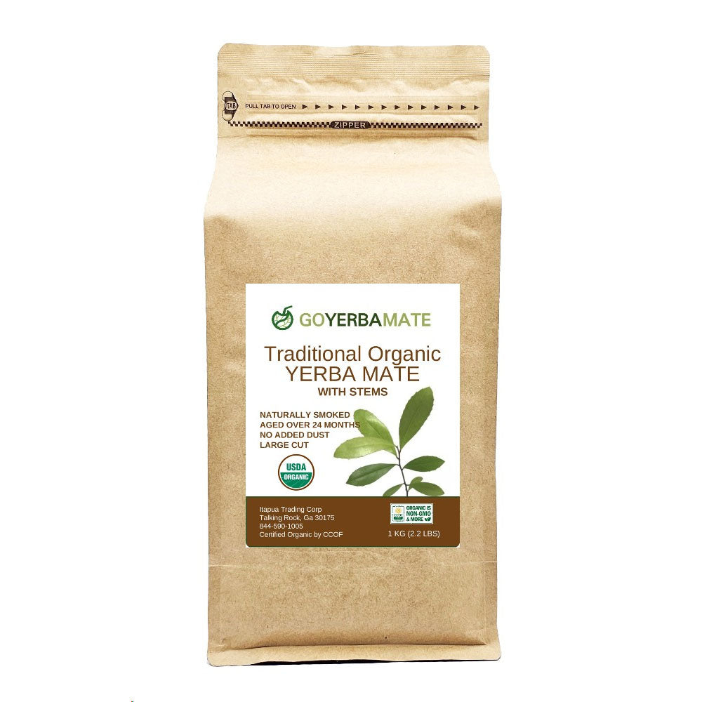 GYM Traditional Organic Yerba Mate (Smoked with Stems) 1 kg (2.2 lbs)