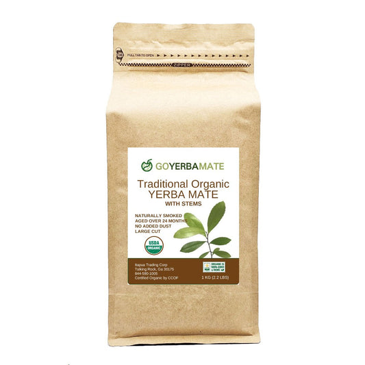 Yerba Mate Tradicional Orgánica GYM (Ahumada con Tallos) 1 kg (2,2 lbs)