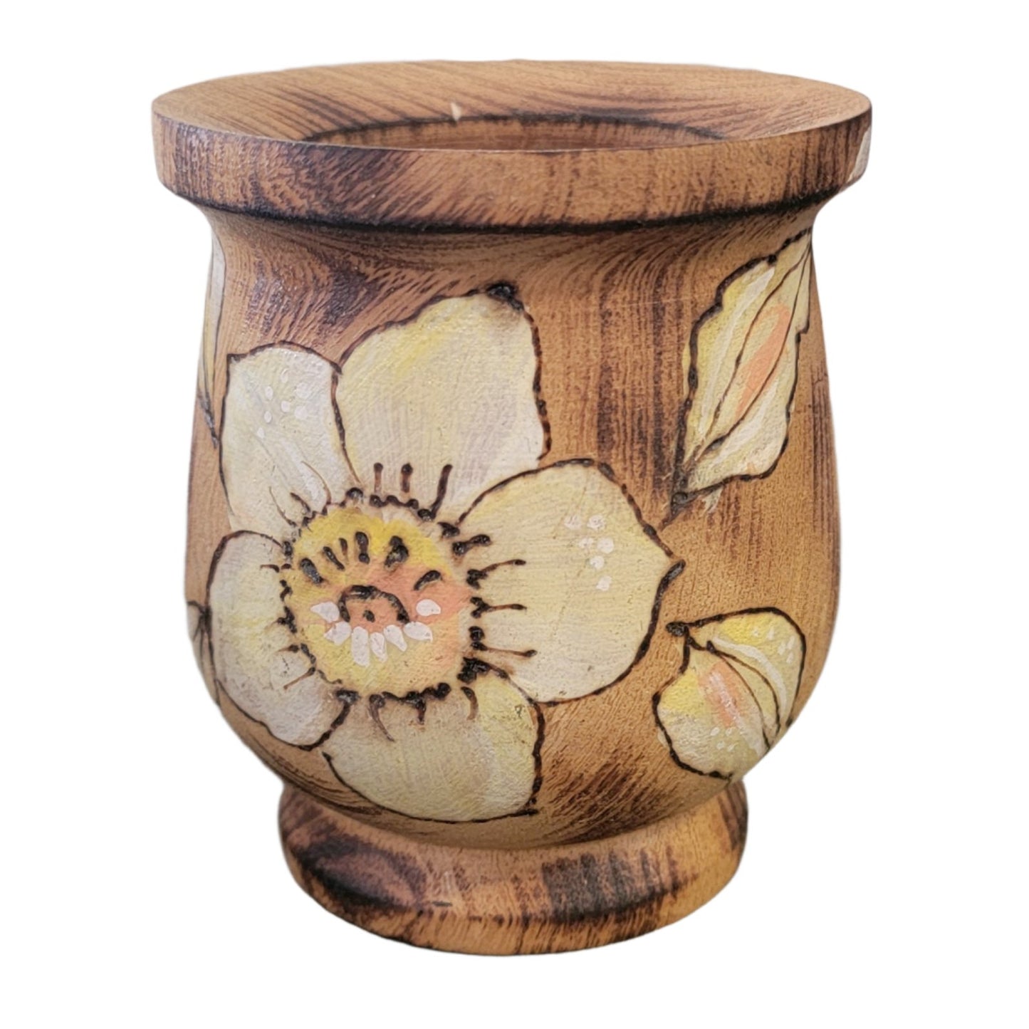 Wooden Mate Cup 360 Flower Design 4 oz