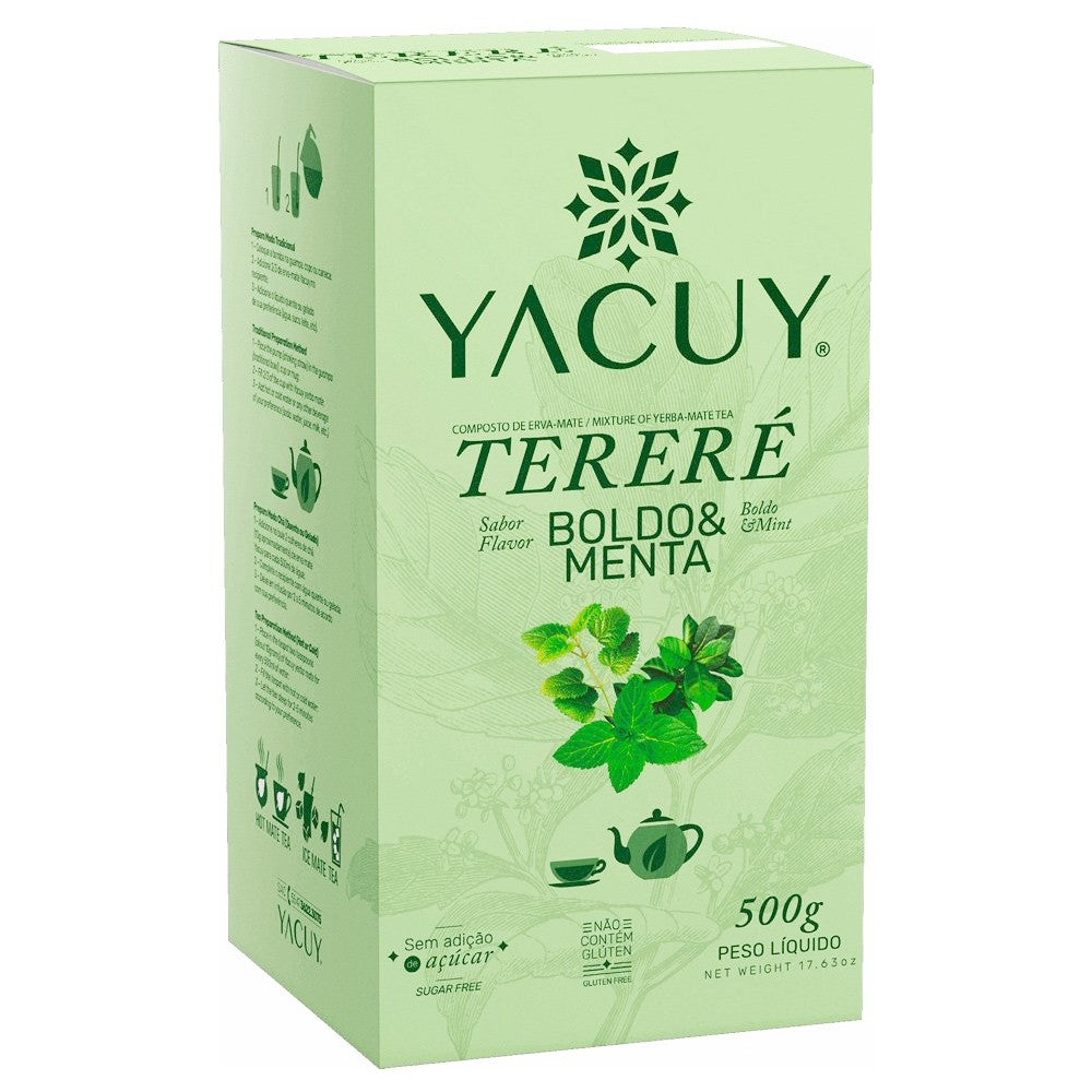 Yacuy Fresh Mint Boldo Yerba Mate 500 g (1.1 lbs) Best By 8/24