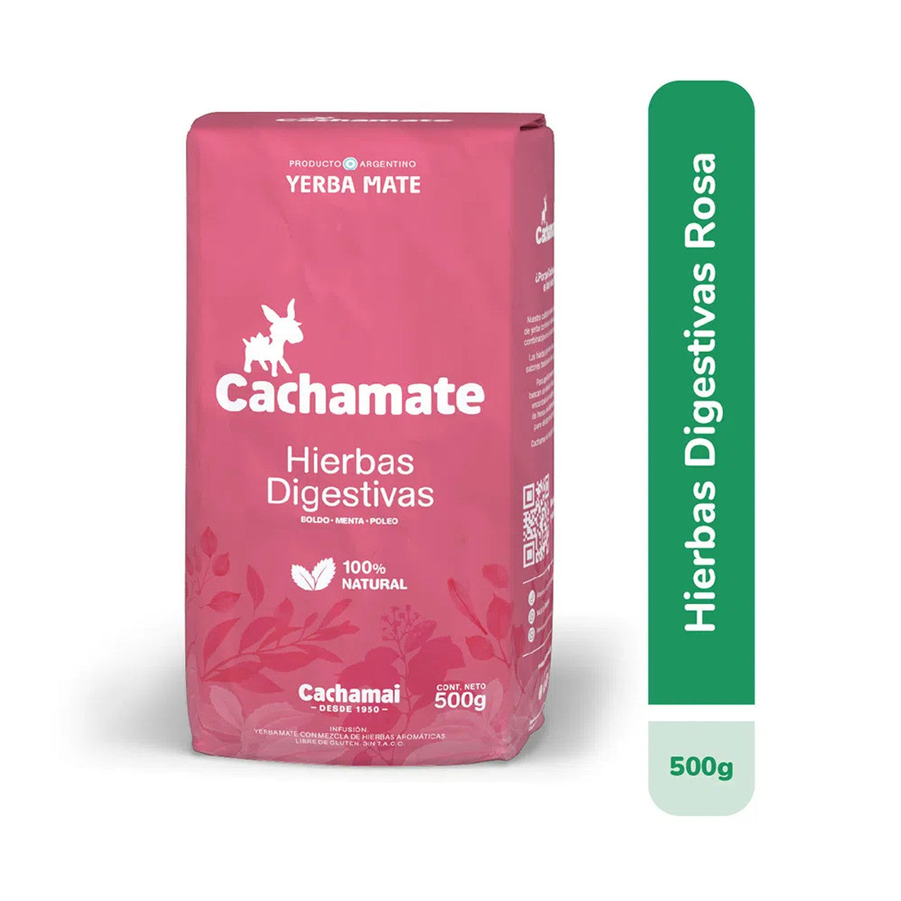 Cachamate Erva Mate Hierbas Digestivas (Rosa) 500g (1.1 lbs)