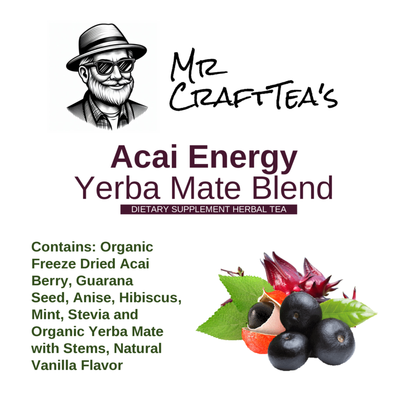 Mr. CraftTea's Acai Energy Yerba Mate Blend 500 g (1.1 lbs)