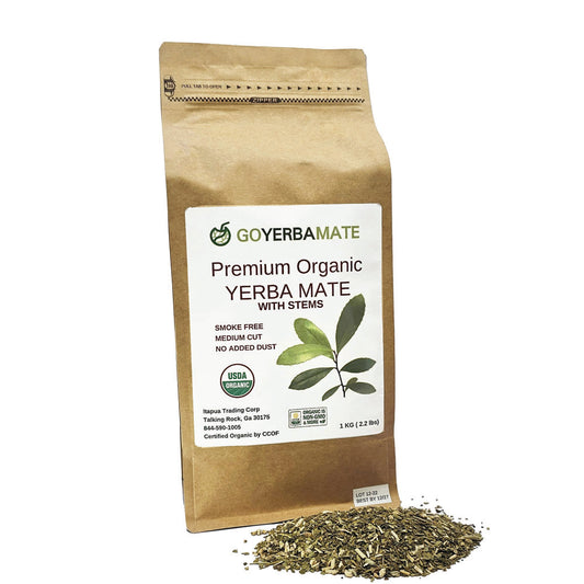 Yerba Mate Orgánica Premium GYM con Tallos 1 kg (2,2 Lbs)