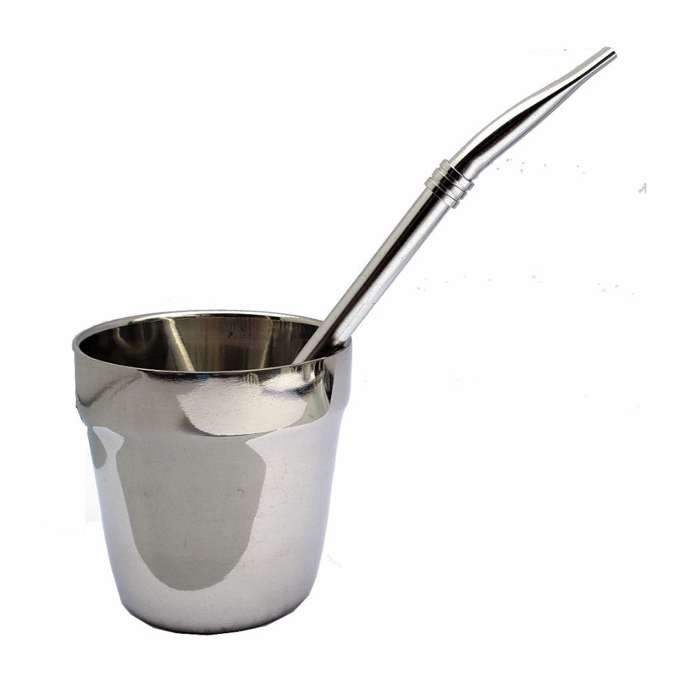 Small Stainless Steel Mate with Bombilla 6 oz (177 ml)